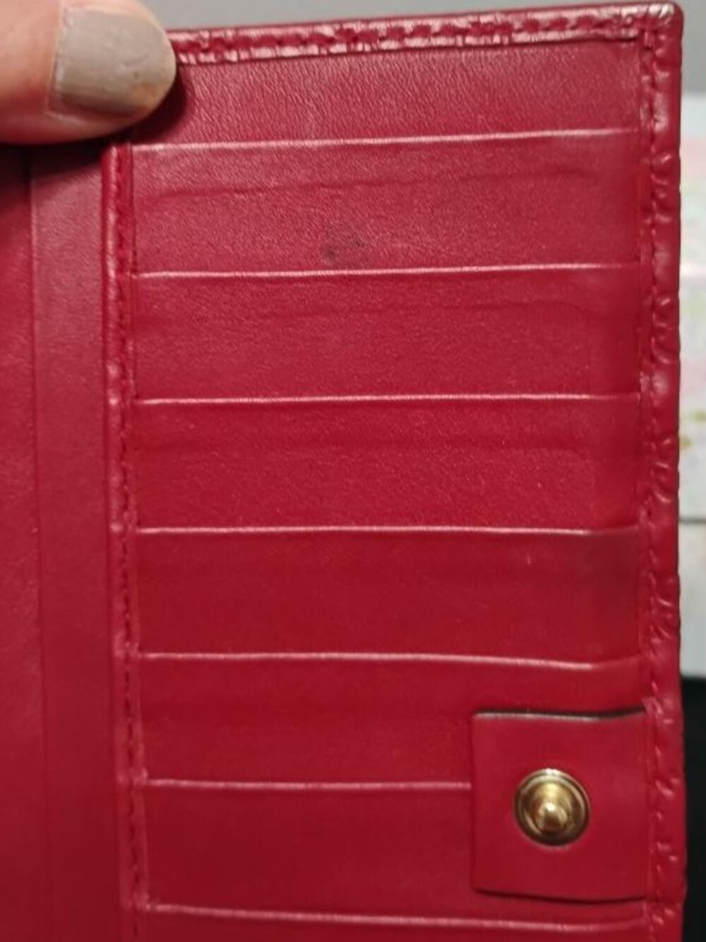 Gucci Wallet Red Micro Guccissima Continental Flap Leather Wallet EUC - Picture 4 of 12